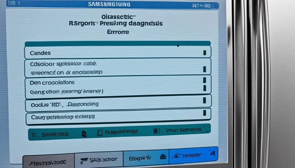 Samsung refrigerator 40 e error code diagnostic mode